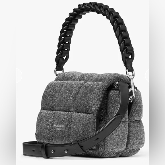 Kate Spade Boxxy Metallic Crossbody Gunmetal Silver NWT MSRP $528 - Picture 4 of 16